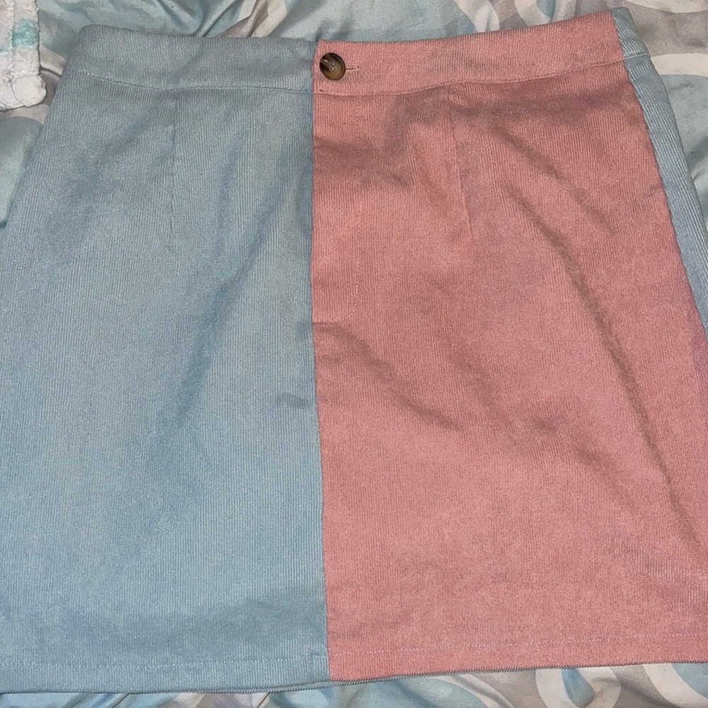 Two-Tone Mini Skirt